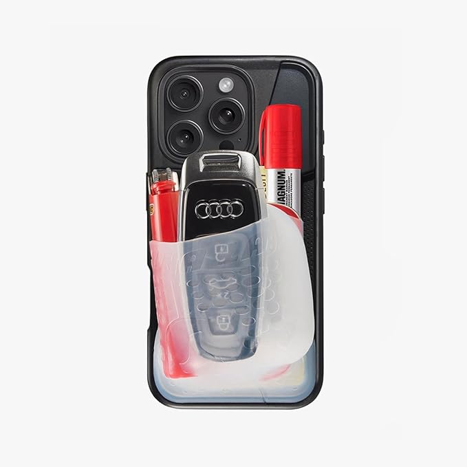 Ninja Labs Flex Pouch for iPhone 13 Pro Case (Black/Clear) | CAVARATY